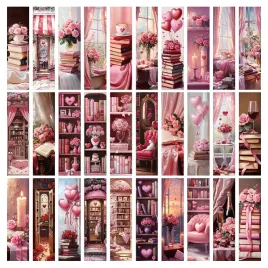 papierowe-zakladki-do-ksiazek-z-motywem-romantycznym-rozowe-10szt