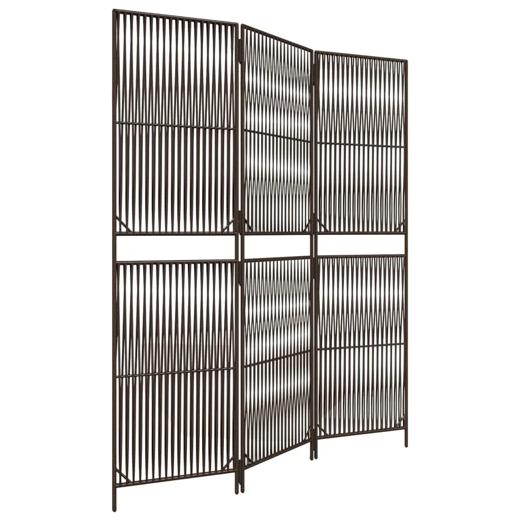 parawan-3-panelowy-brazowy-polirattan-stan-nowy