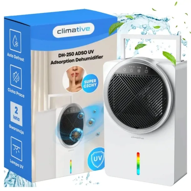 Osuszacz powietrza do piwnicy Climative DH-250 Adso UV LED timer 2,5l adsor