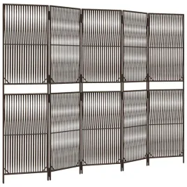 parawan-5-panelowy-brazowy-polirattan