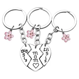 matching-breloki-serce-z-kwiatami-zestaw-mama-i-dwie-siostry-srebrne