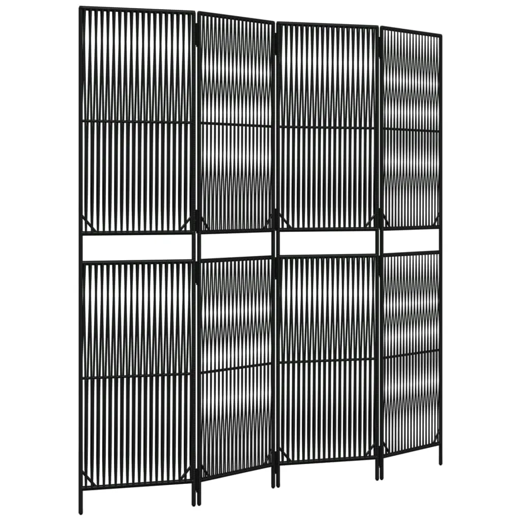 parawan-4-panelowy-czarny-polirattan-stan-nowy