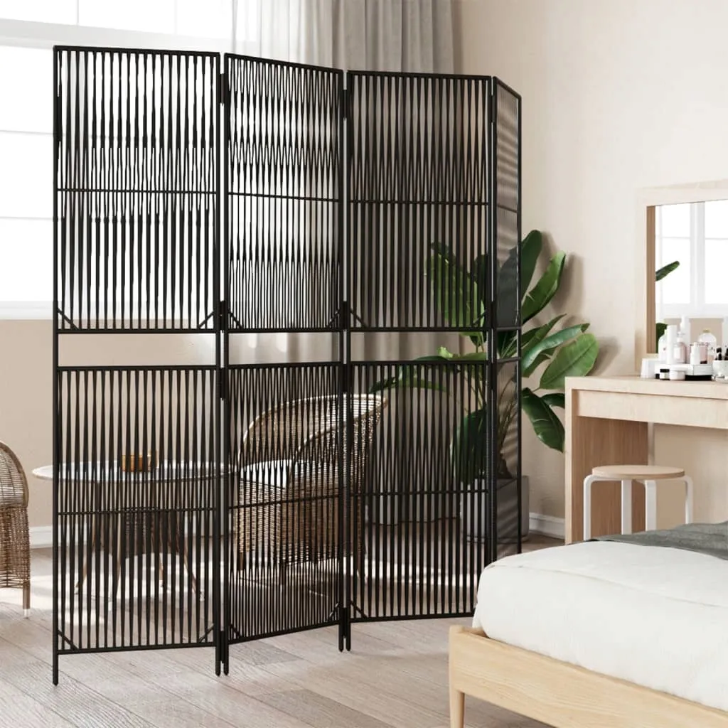 parawan-4-panelowy-czarny-polirattan-stan-nowy