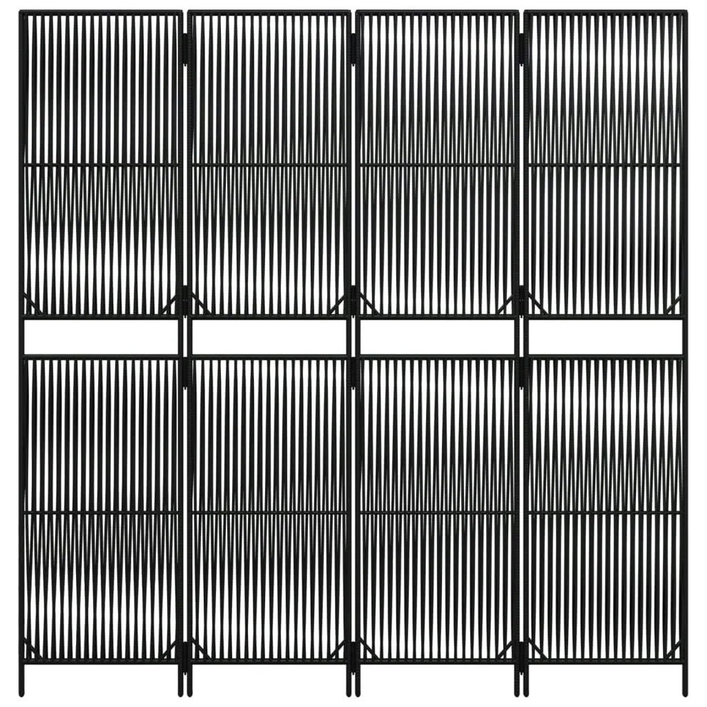 parawan-4-panelowy-czarny-polirattan-stan-nowy
