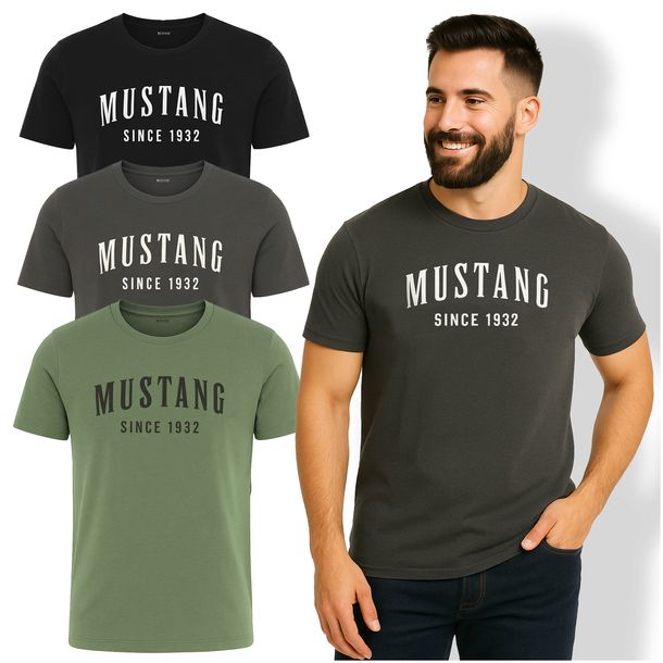 Mustang Zestaw Koszulek Męskich T-shirt Bawełna 3 sztuki 4260 Roz. M