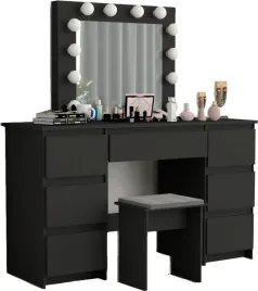 toaletka-kosmetyczna-biala-z-lustrem-12-led-beti7-taboret-czarny