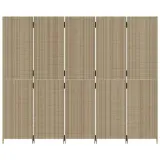 parawan-5-panelowy-bezowy-polirattan-marka-vidaxl