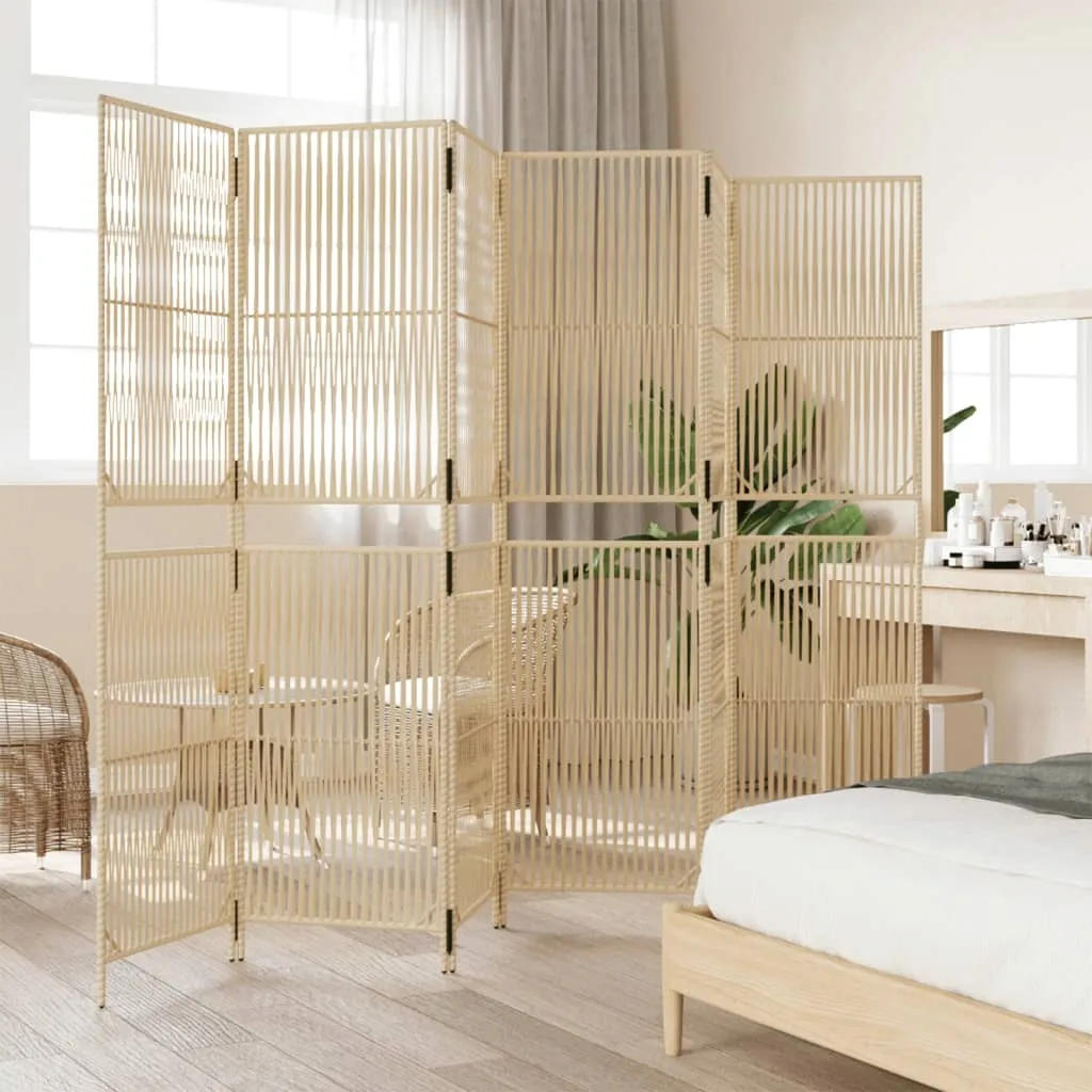 parawan-6-panelowy-bezowy-polirattan-stan-nowy