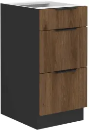 szafka-kuchenna-stojaca-3-szuflady-40cm-mona-orzech-okapi-i-czarny-korpus