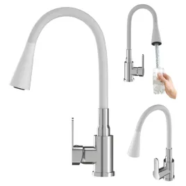 bateria-kuchenna-biala-elastyczna-wylewka-flex-kran-chrom-gietka-wylewka