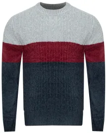 sweter-meski-s8663-szary-bordo-granat-l