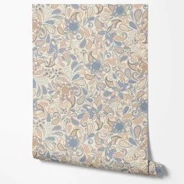 tapeta-na-sciane-bezowe-niebieskie-listki-jasne-tlo-do-sypialni-przedpokoju