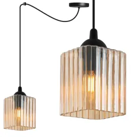 lampa-sufitowa-wiszaca-zyrandol-pajak-czarny-glamour-miodowy-klosz-nad-stol