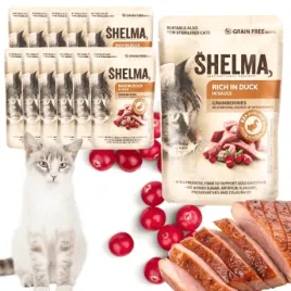mokra-karma-dla-kota-kaczka-z-zurawina-bezzbozowa-premium-shelma-12x85g