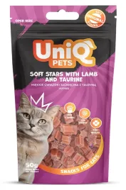uniq-pets-przysmaki-dla-kota-z-jagnieciny-miekkie-gwiazdki-z-tauryna-50g