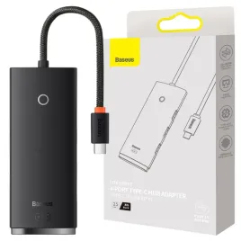hub-4w1-baseus-lite-series-usb-c-do-4x-usb-3-0-usb-c-25cm-czarny