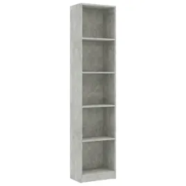 regal-na-ksiazki-5-poziomowy-szarosc-betonu-40-x-24-x-175-cm