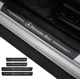 naklejki-ochronne-na-progi-mercedes-carbon-look-z-logo-mercedes-zestaw