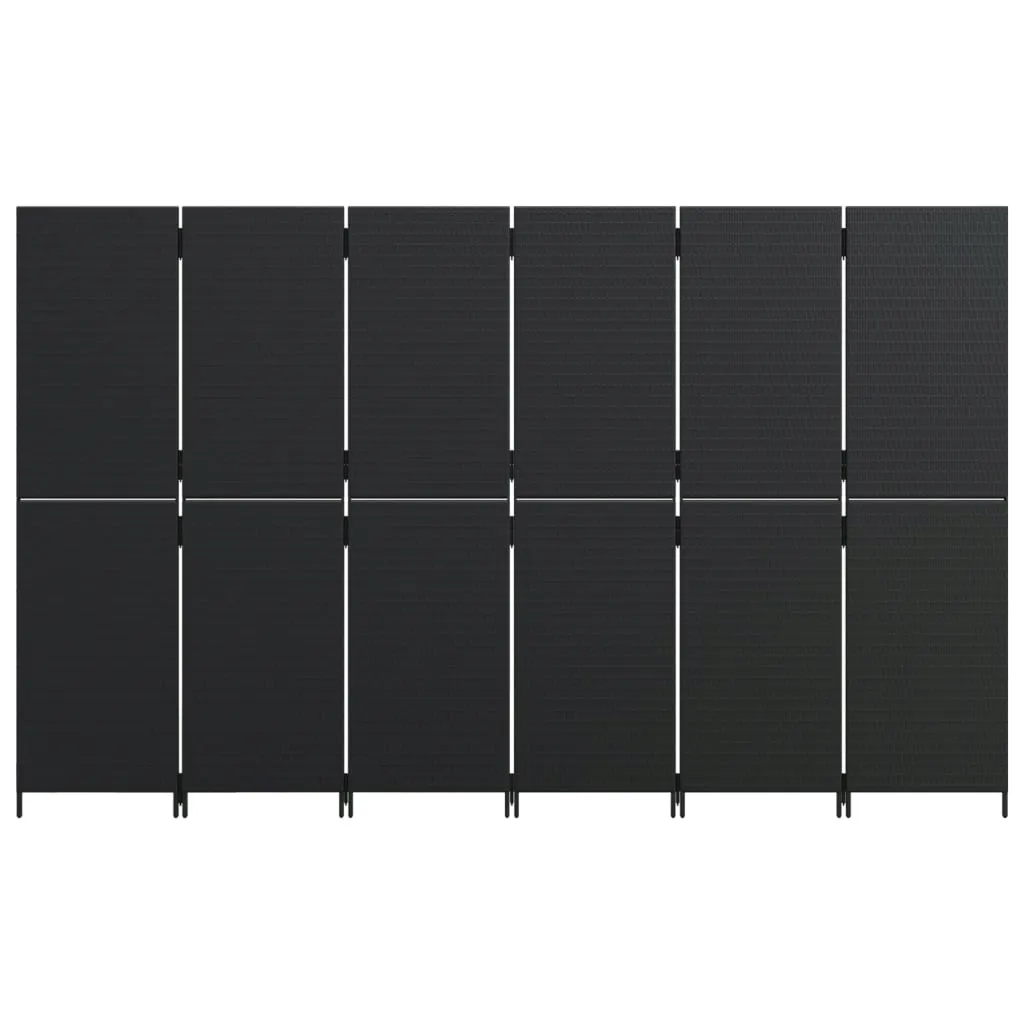 parawan-6-panelowy-czarny-polirattan-stan-nowy
