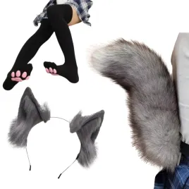 zestaw-uroczy-stroj-futrzany-ogon-uszy-zakolanowki-kot-lis-cosplay-anime-fu