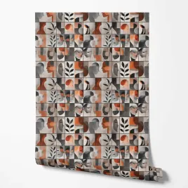 tapeta-na-sciane-abstrakcja-twarze-wzory-liscie-styl-do-sypialni-salonu