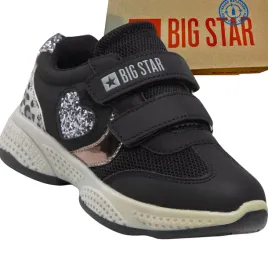 big-star-kk374024-dzieciece-sneakersy-czarne-brokat-rzepy-wygodne