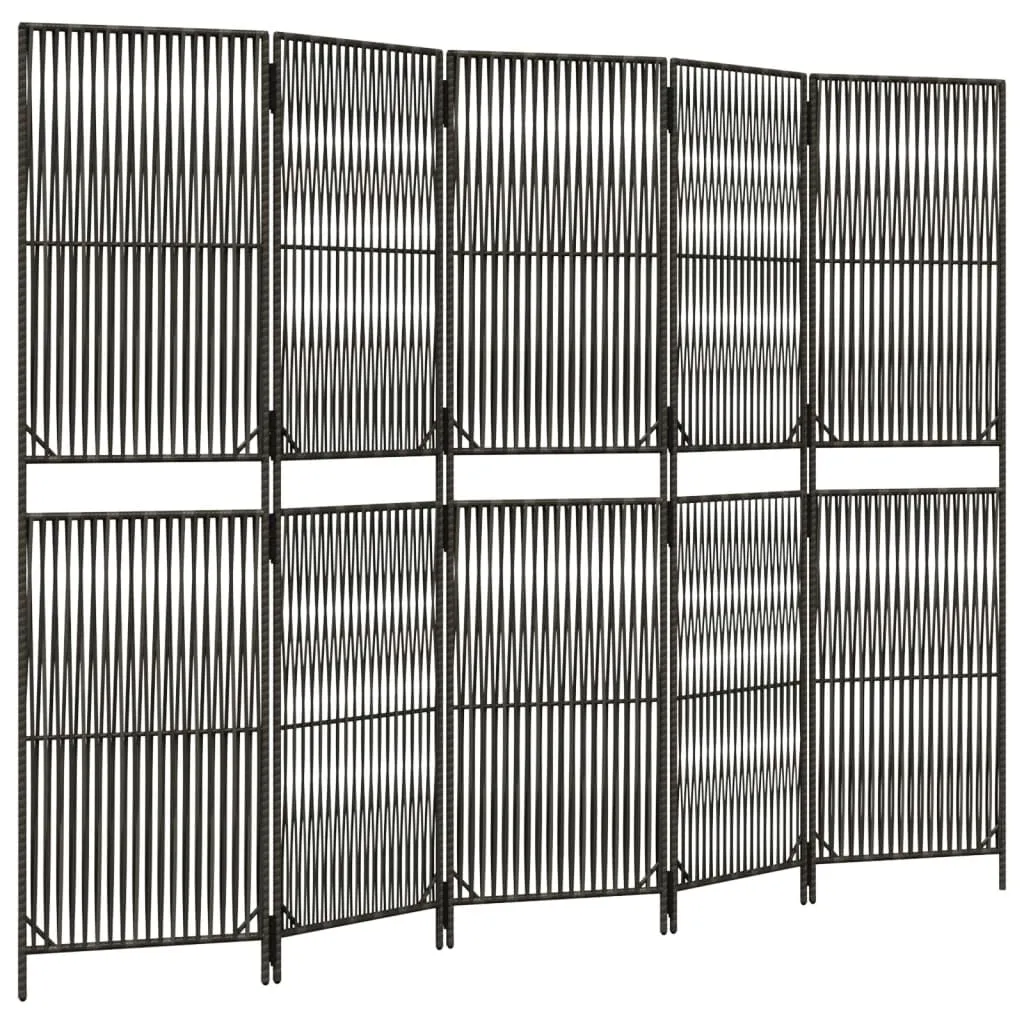 parawan-5-panelowy-szary-polirattan-stan-nowy