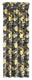 zaslona-dekoracyjna-140x270-na-tasmie-stylowa-liscie-czarna
