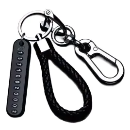 brelok-zawieszka-do-kluczy-mix-wzorow-czarny-pleciony-z-numerem