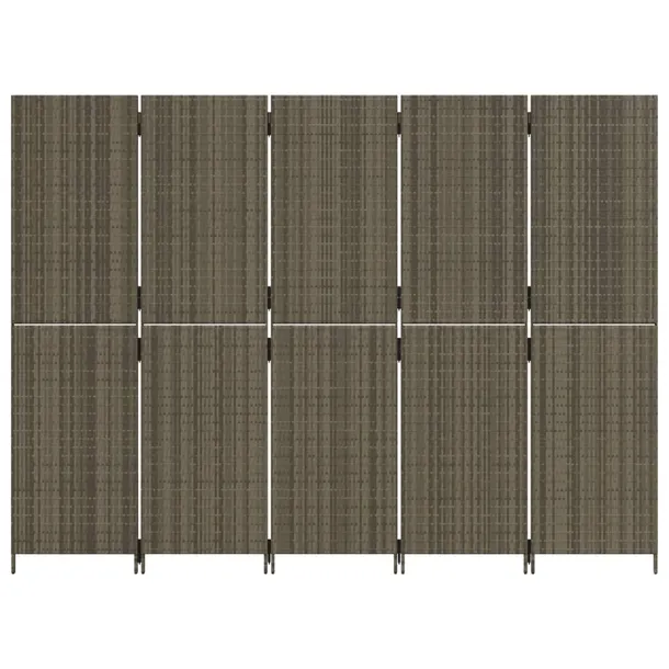 parawan-5-panelowy-szary-polirattan-marka-vidaxl