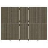 parawan-5-panelowy-szary-polirattan-marka-vidaxl