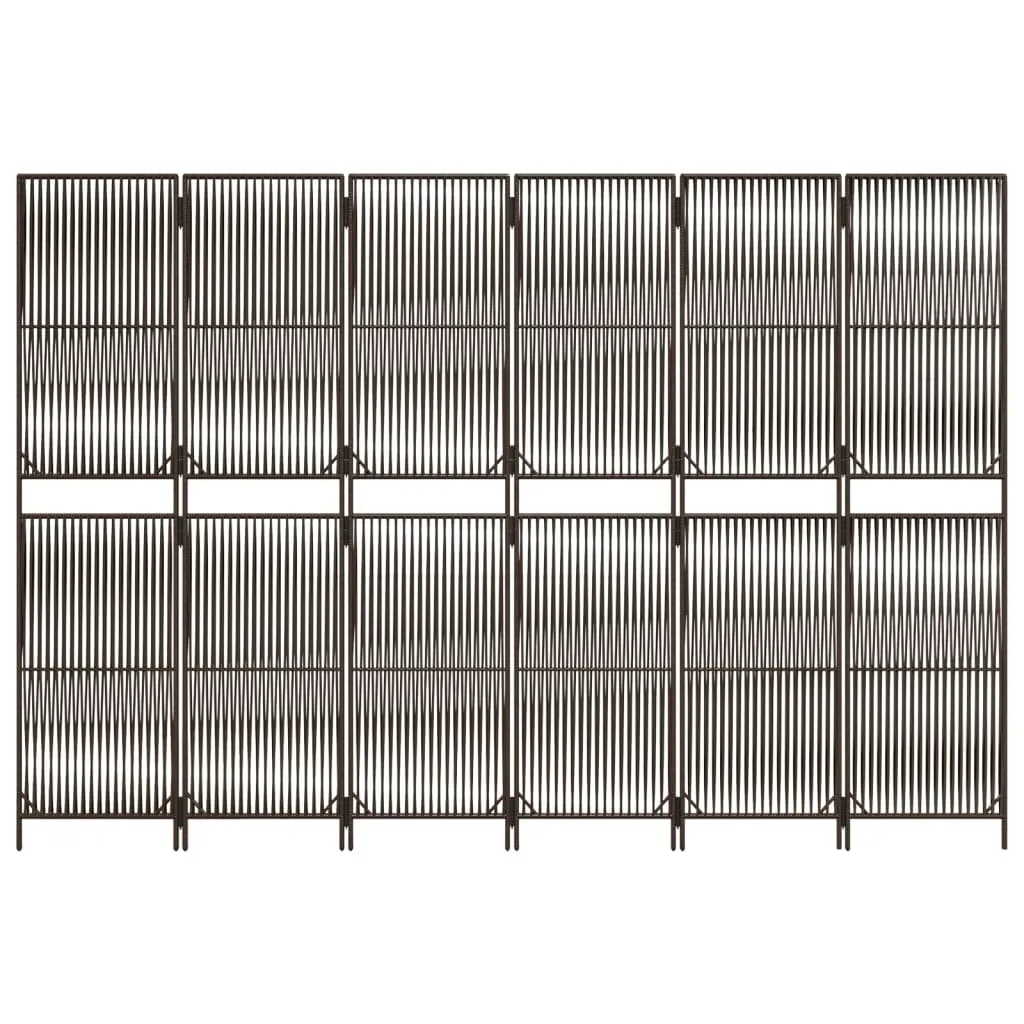 parawan-6-panelowy-brazowy-polirattan-stan-nowy