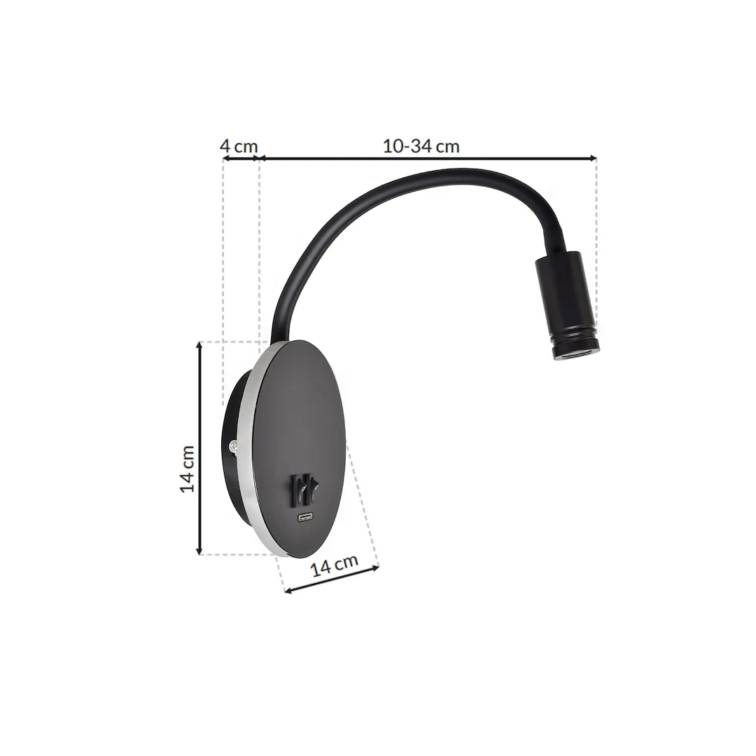 lampka-nocna-base-8w-2w-black-stan-nowy