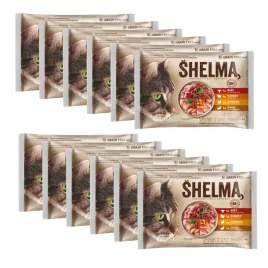 shelma-mokra-karma-dla-kota-kurczak-wolowina-kaczka-indyk-12x-4x85g-zestaw