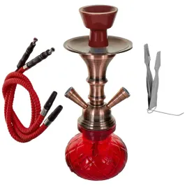 fajka-wodna-shisha-2-wezowa-czerwona-red-28cm