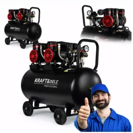 kompresor-kraftanddele-warsztatowy-bezolejowy-sprezarka-2-silniki-1450w-100l