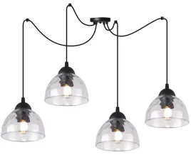 lampa-sufitowa-wiszaca-zyrandol-pajak-szklany-przezroczysty-czarny-loft-e27