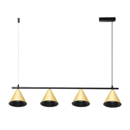 lampa-wiszaca-cone-zloty-4xgu10-4-punktowa-stozki-czarno-zlota
