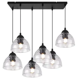lampa-sufitowa-wiszaca-zyrandol-szklany-przezroczysty-czarna-listwa-loft