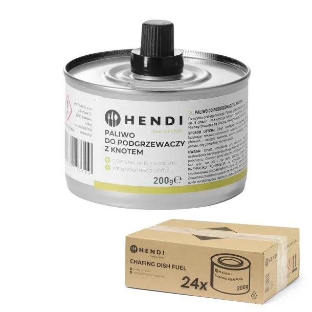 Paliwo do podgrzewaczy z knotem - puszka HENDI czas spalania ok. 6 godzin 2