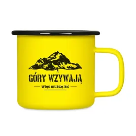 kubek-emaliowany-retro-gory-wzywaja-wiec-musze-isc-zolty