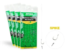 przypon-method-feeder-z-igla-6mm-fluorocarbon-018-hak-12-10cm-5szt-zfish