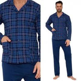 pizama-meska-cornette-114-rozpinana-kolor-granatowy-rozmiar-3xl-54