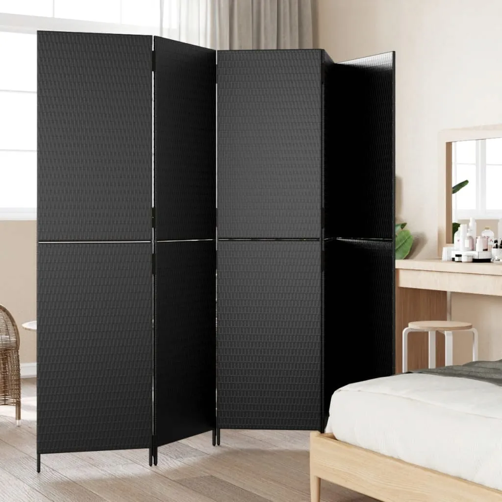 parawan-5-panelowy-czarny-polirattan-stan-nowy