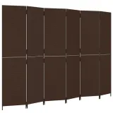 parawan-6-panelowy-brazowy-polirattan