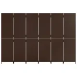 parawan-6-panelowy-brazowy-polirattan-marka-vidaxl