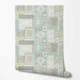 tapeta-na-sciane-kafelki-wzory-niebieski-zielony-do-jadalni-salony-sypialni