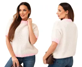 bezowy-sweter-damski-dzianinowy-z-krotkim-rekawem
