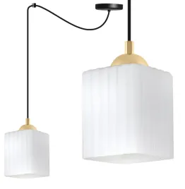 lampa-sufitowa-wiszaca-zyrandol-pajak-czarno-zloty-pojedyncza-bialy-klosz