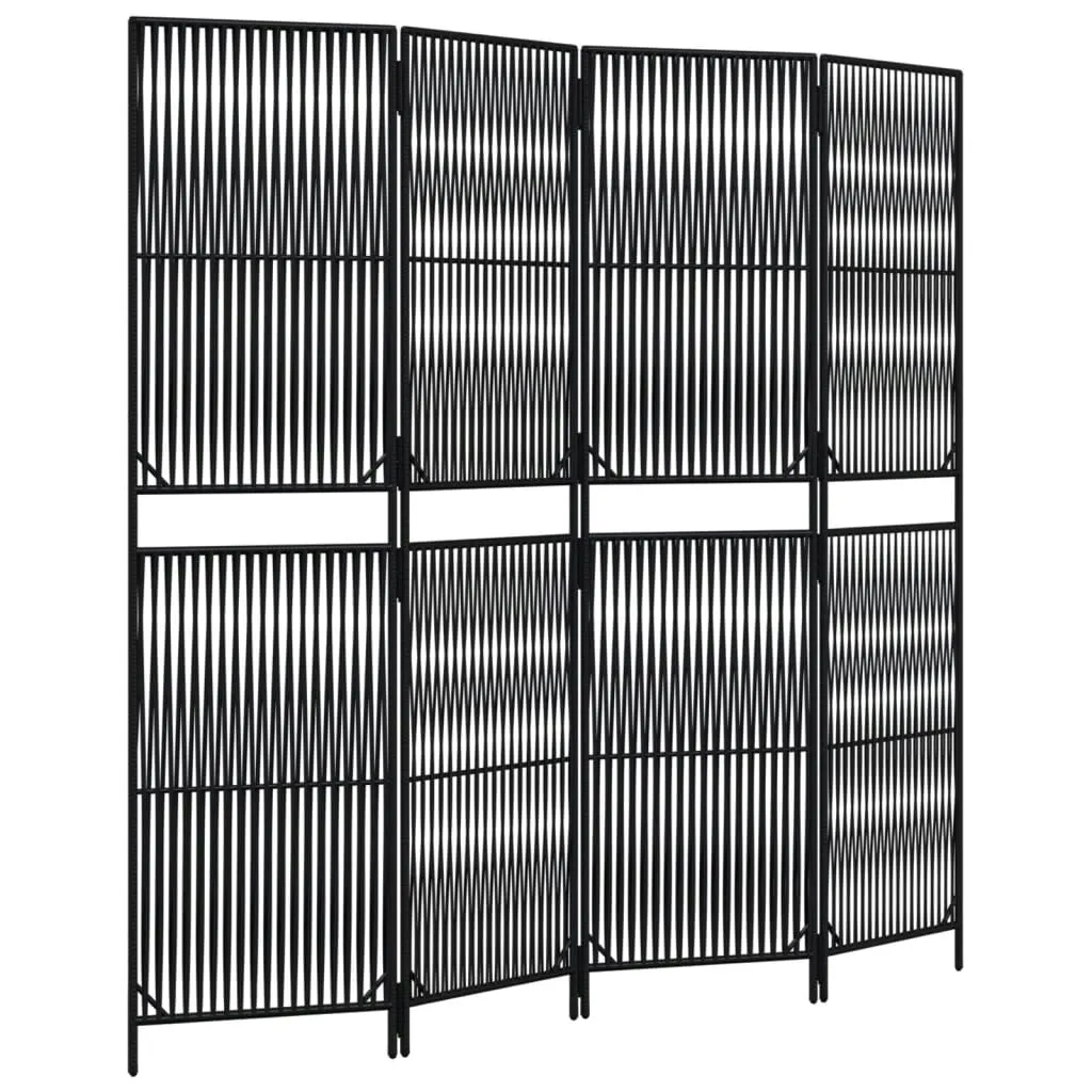 parawan-4-panelowy-czarny-polirattan-stan-nowy